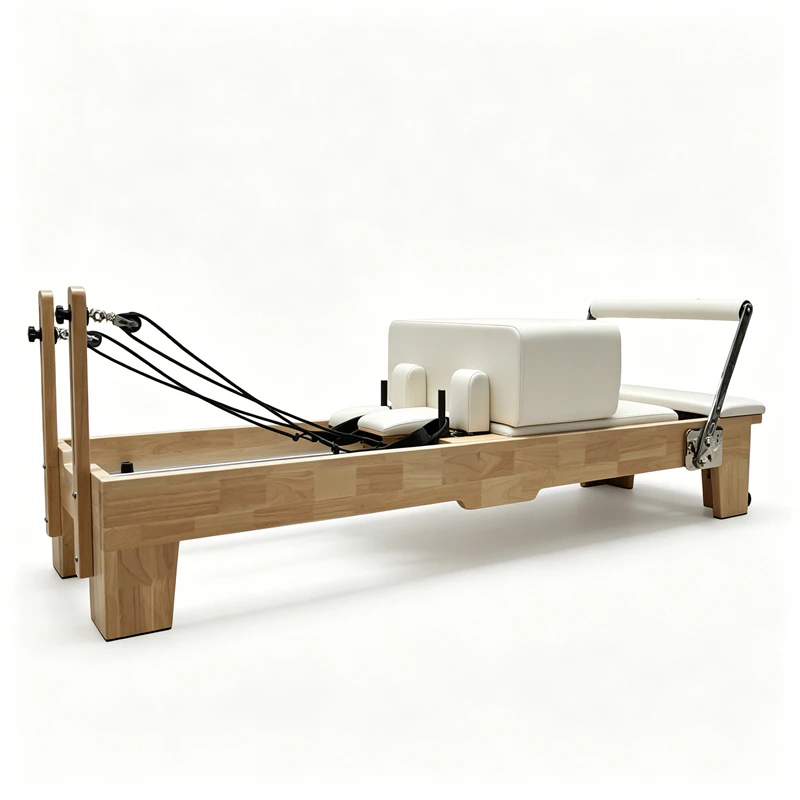 MJD-M101A R&eacute;formateur Pilates en bois de ch&ecirc;ne avec pied en bois