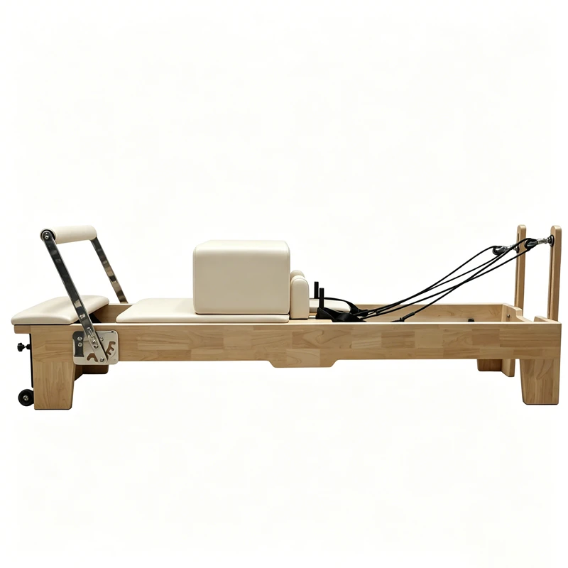 MJD-M101A R&eacute;formateur Pilates en bois de ch&ecirc;ne avec pied en bois