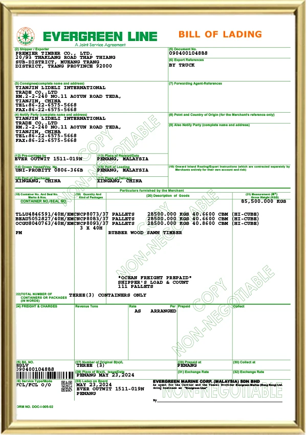 Certificat d'importation