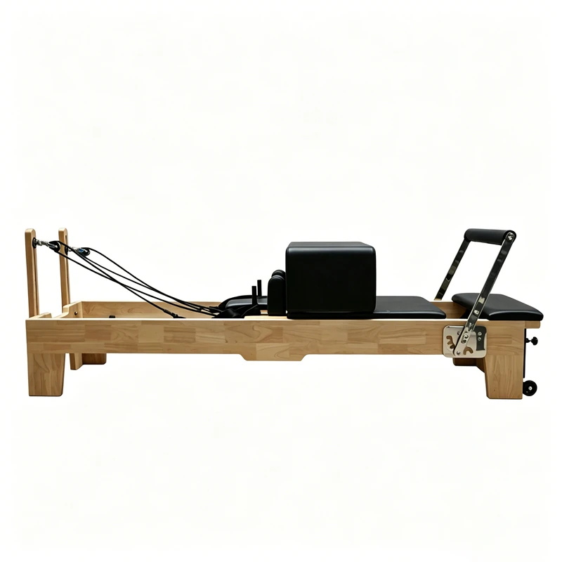 MJD-M101A R&eacute;formateur Pilates en bois de ch&ecirc;ne avec pied en bois