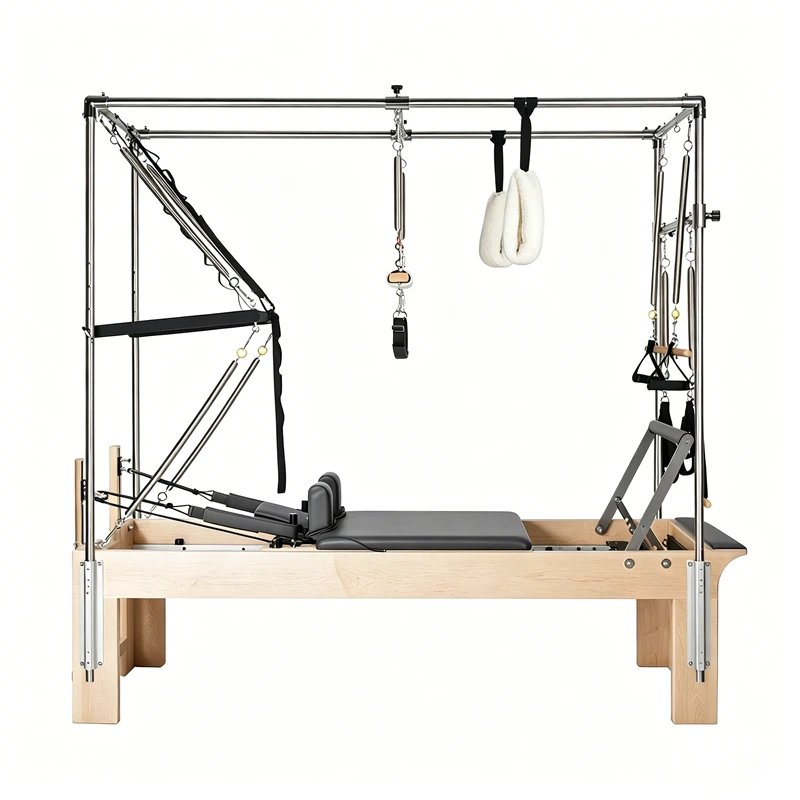 Machine 3-en-1 Cadillac Pilates en bois d'&eacute;rable MJD-W25A pour distributeur et studio commercial Dis