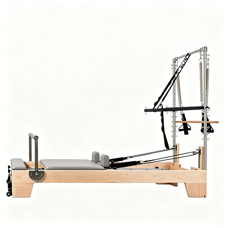 MJD-W23A Studio Reformer Pilates en bois d'&eacute;rable avec demi-tour