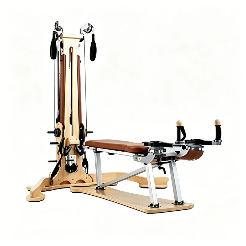 Gyrotonique en bois de h&ecirc;tre MJD-W42 avec rail en alliage d'aluminium