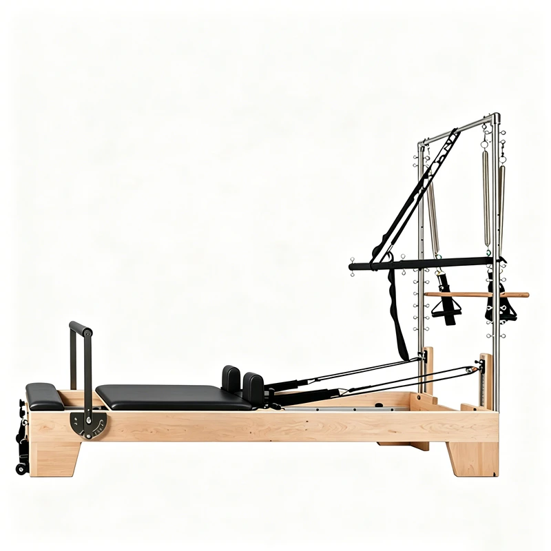 MJD-W23A Studio Reformer Pilates en bois d'&eacute;rable avec demi-tour