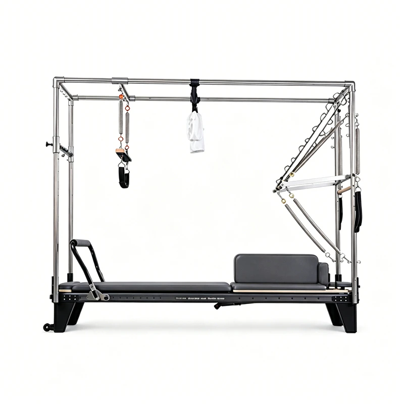 Machine de reformage Pilates 3-en-1 en aluminium &agrave; piste compl&egrave;te MJD-W54 noire