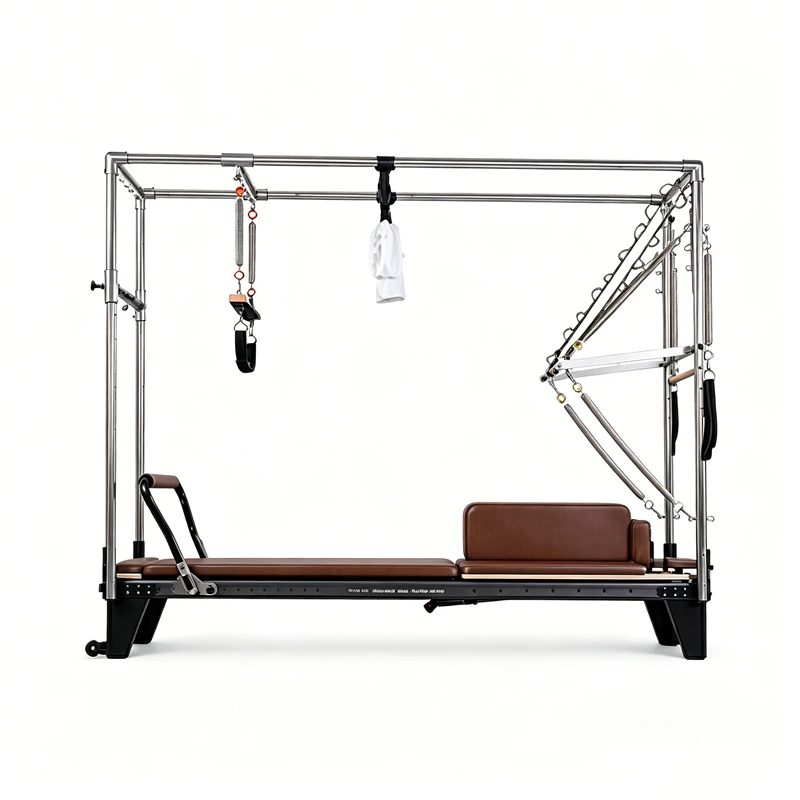 Machine de reformage Pilates 3-en-1 en aluminium &agrave; piste compl&egrave;te MJD-W54 noire