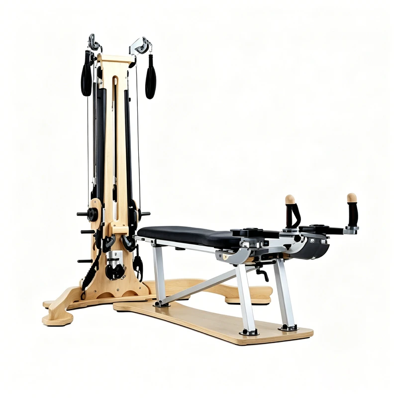 Gyrotonique en bois de h&ecirc;tre MJD-W42 avec rail en alliage d'aluminium