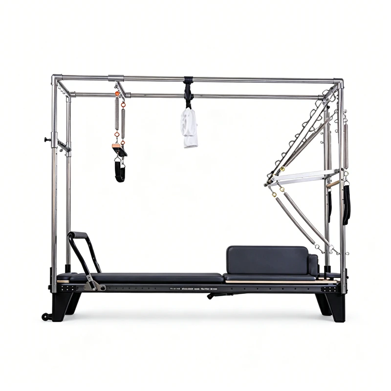 Machine de reformage Pilates 3-en-1 en aluminium &agrave; piste compl&egrave;te MJD-W54 noire