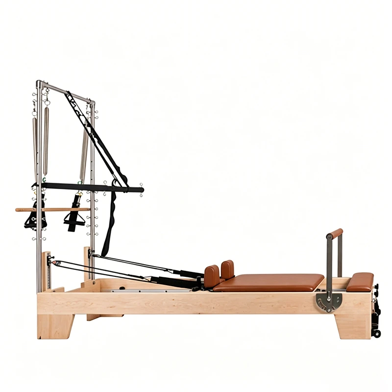 MJD-W23A Studio Reformer Pilates en bois d'&eacute;rable avec demi-tour