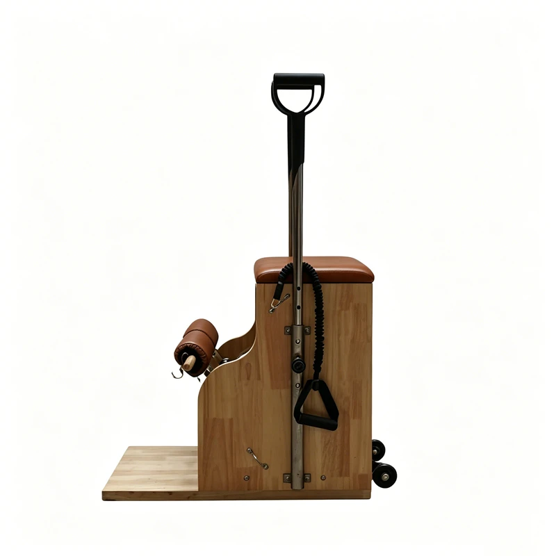 MJD-M401A, &eacute;quipement d'entra&icirc;nement sur chaise Wunda Pilates en bois de ch&ecirc;ne massif