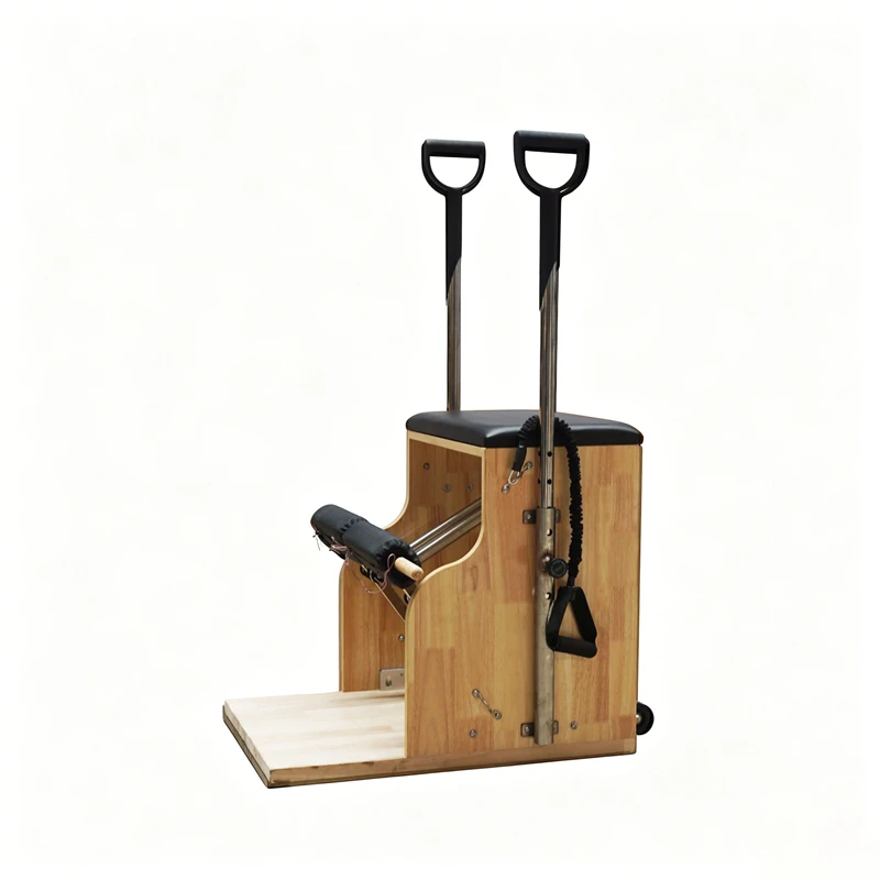 MJD-M401A, &eacute;quipement d'entra&icirc;nement sur chaise Wunda Pilates en bois de ch&ecirc;ne massif