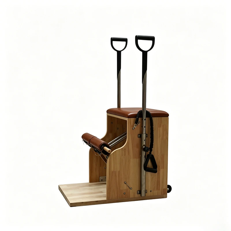 MJD-M401A, &eacute;quipement d'entra&icirc;nement sur chaise Wunda Pilates en bois de ch&ecirc;ne massif