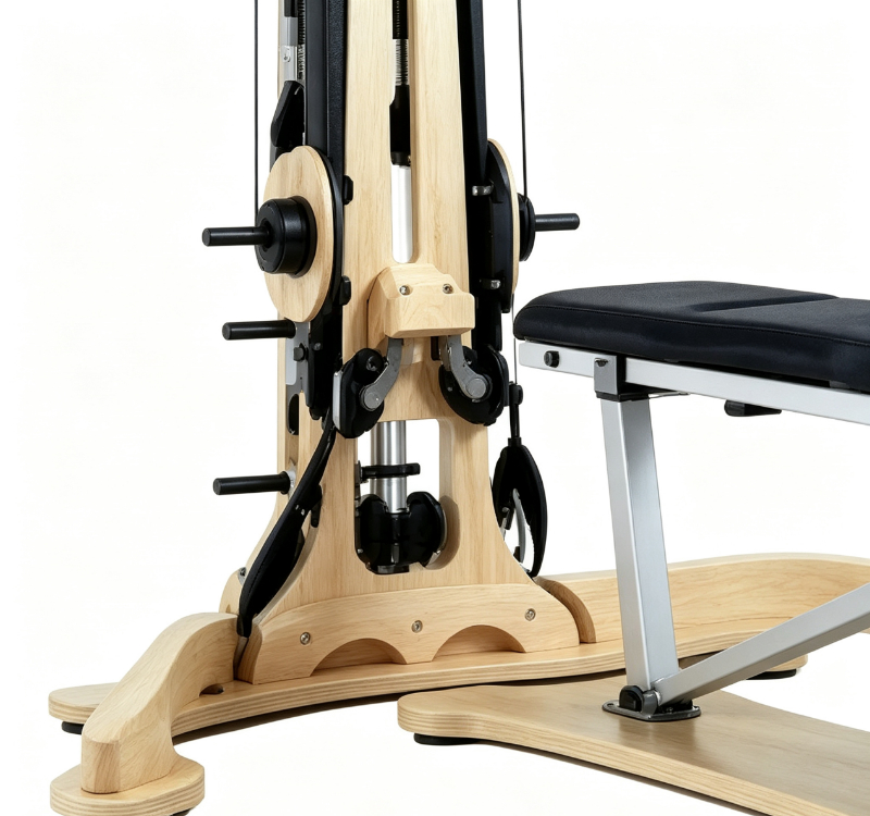 Gyrotonique en bois de hêtre MJD-W42 avec rail en alliage d'aluminium