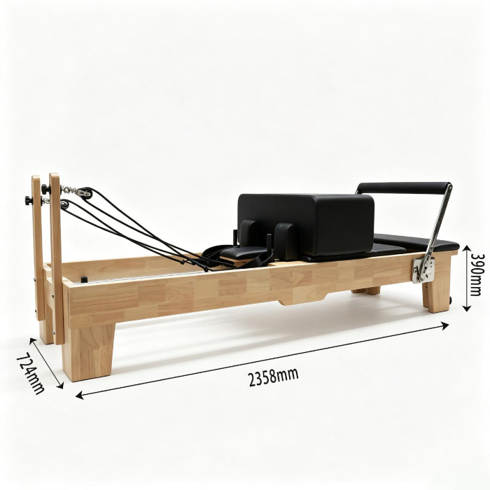 MJD-M101A Reformer Pilates en bois de chêne avec pied en bois