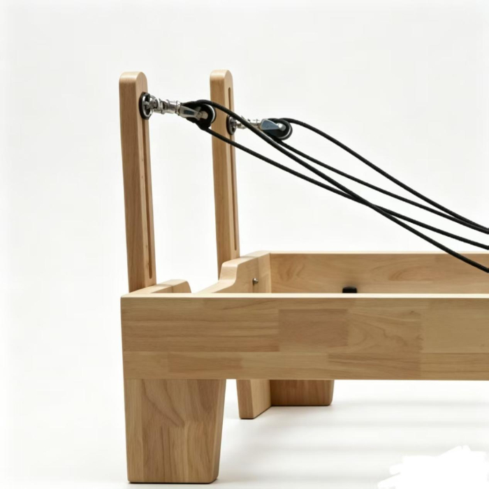 MJD-M101A Reformer Pilates en bois de chêne avec pied en bois
