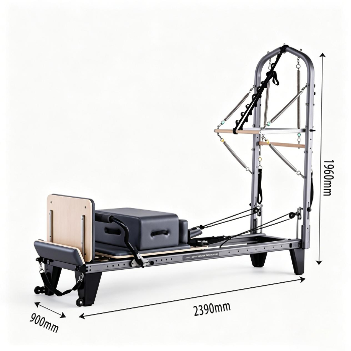 Reformer Pilates en aluminium MJD-W45 avec demi-tour à piste complète
