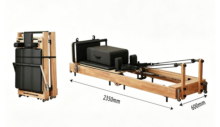 Machine d'entraînement pliable pour tout le corps, pieds en acier robustes, réformateur Pilates MJD-W38A