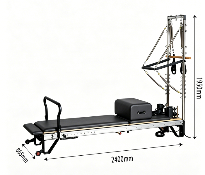 Reformer Pilates en aluminium MJD-W35 Studio avec demi-tour