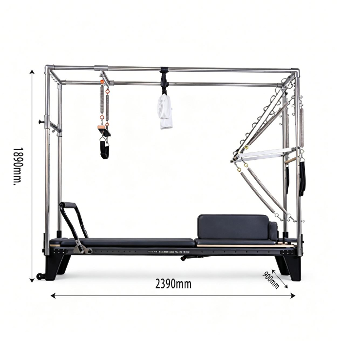 Machine de reformage noire Pilates 3-en-1 en aluminium à piste complète MJD-W54