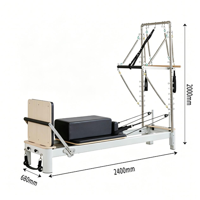 Reformer Pilates en aluminium MJD-W41 avec demi-tour